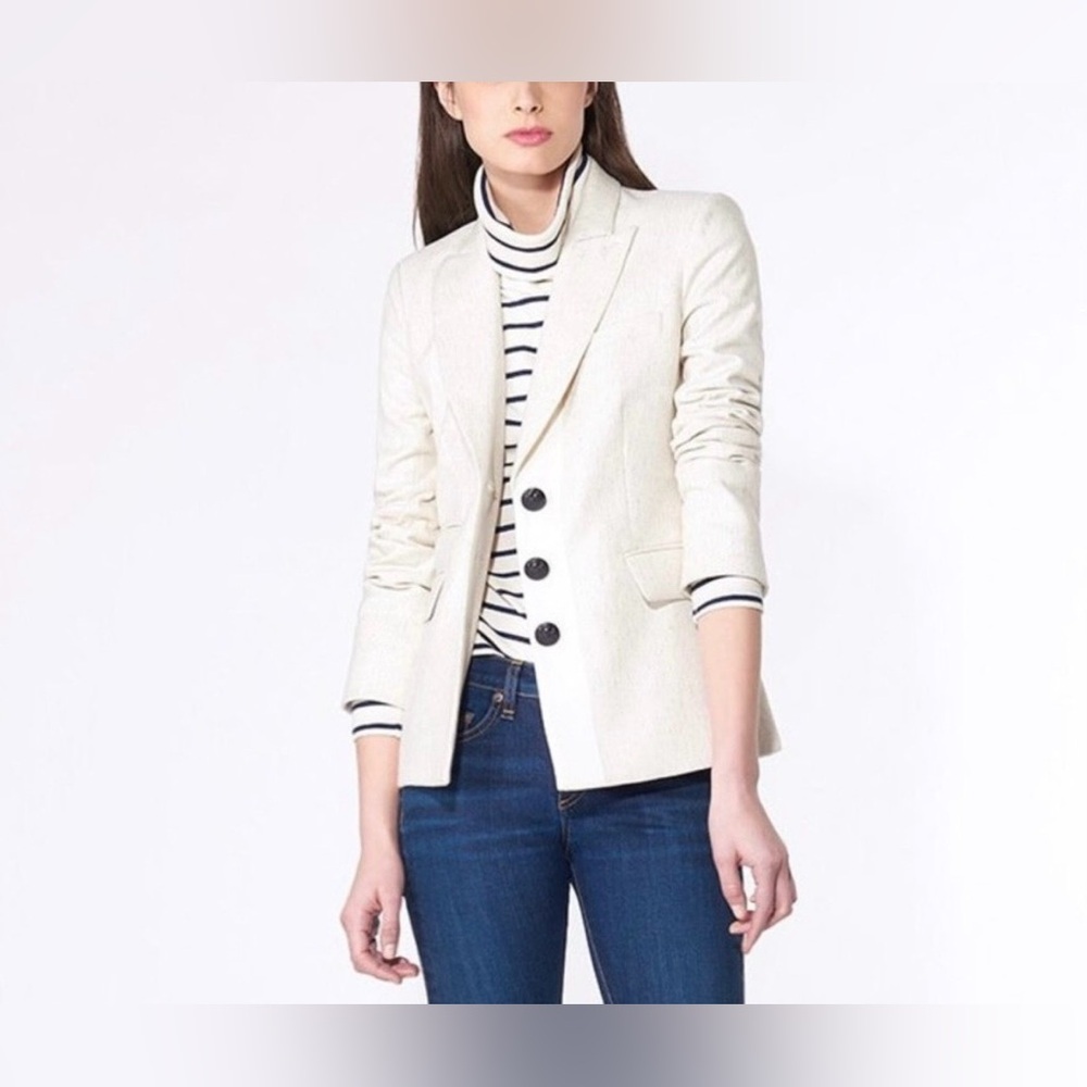Veronica Beard Textured Cream Blazer